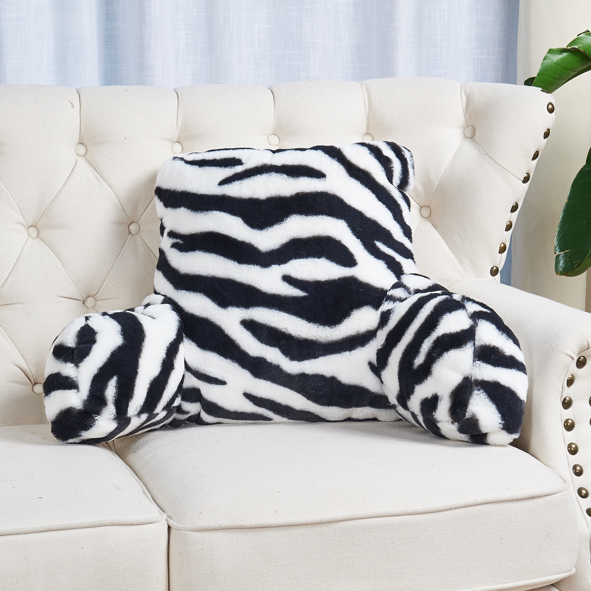 Home Soft Things Animal Pattern FauxFur Bedrest