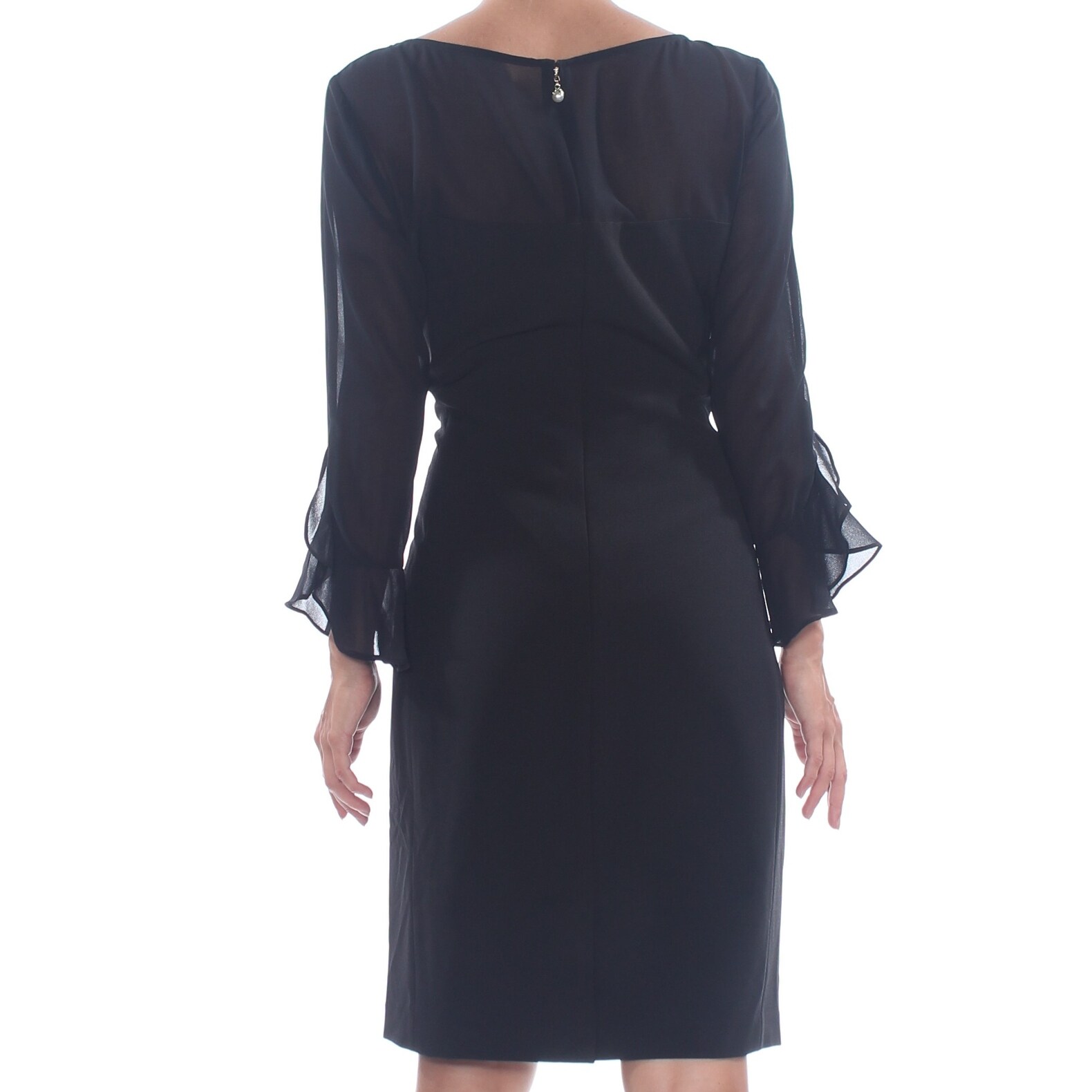 Shop Karl Lagerfeld Womens Black Long Sleeve Above The Knee Formal
