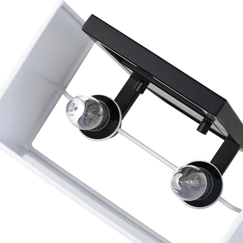 2-Light Wall Sconce with White Shade - 15.5 in. H