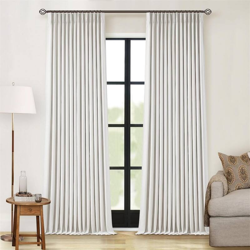 Ivory Pinch Pleat 102" Dual Layer