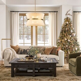 8 - Light Modern 24 inch Fabric Hourglass Chandelier w/ Tapered Drum Shade