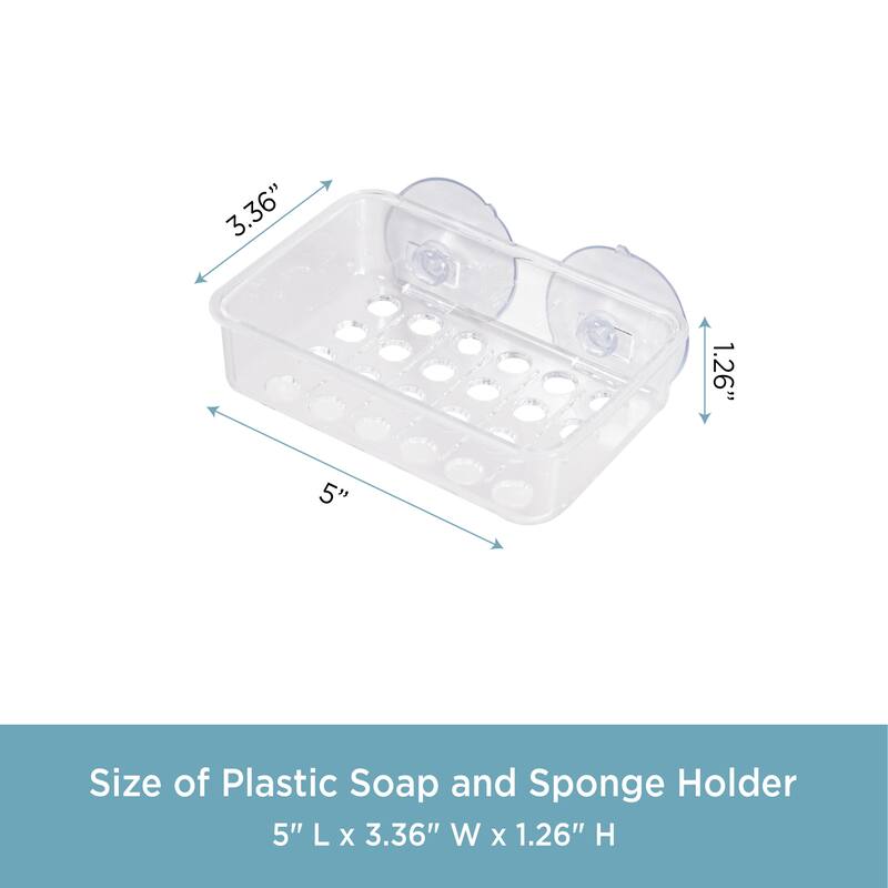 Kenney Plastic Suction Cup Soap or Sponge Dish - Clear