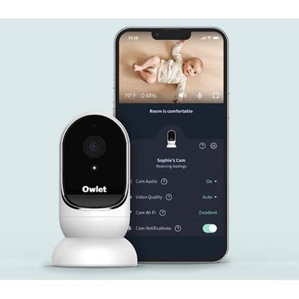 slide 2 of 4, Owlet Cam BC04NNBBYH Night Vision Smart HD Video Camera Baby Monitor White