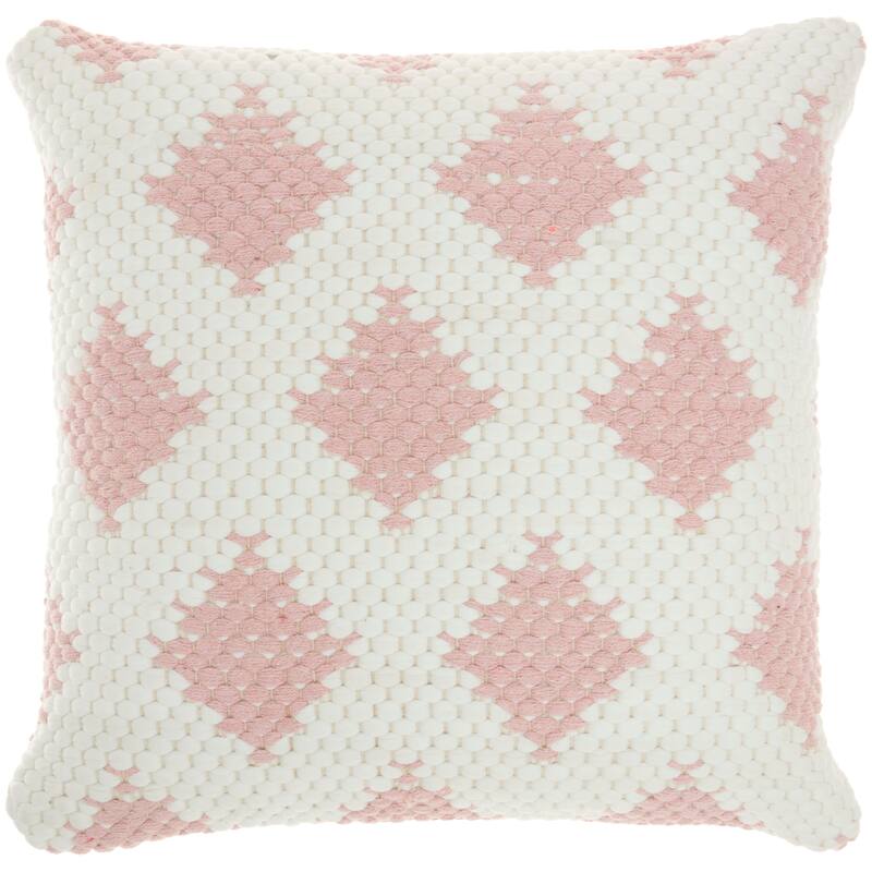 Mina Victory Life Styles Textured Geometric Woven Diamonds Throw Pillow 20" x 20"