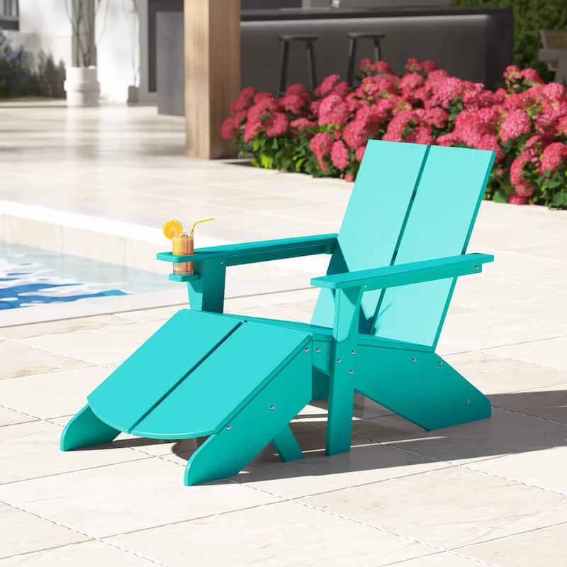 Coastin Modern Poly Adirondack Chair With Ottoman