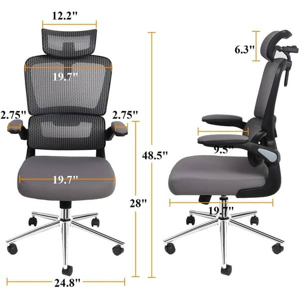 Mesh Ergonomic Office Chair With Flip Up Arms High Back Desk Chair 