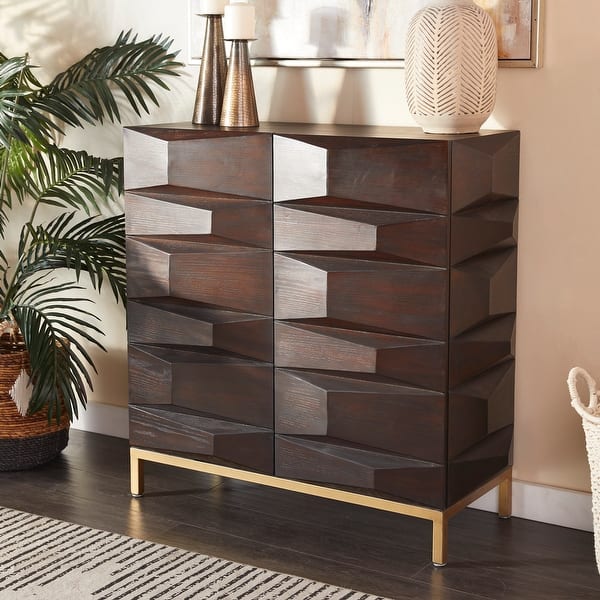 Contemporary Dark Brown Wood Cabinet Dresser - On Sale ...