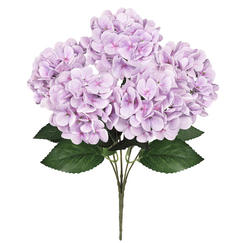 Set of 2 Natural Touch Light Lilac Artificial Hydrangea Flower Stem Bush Bouquet 18in - 18" L x 11" W x 11" DP