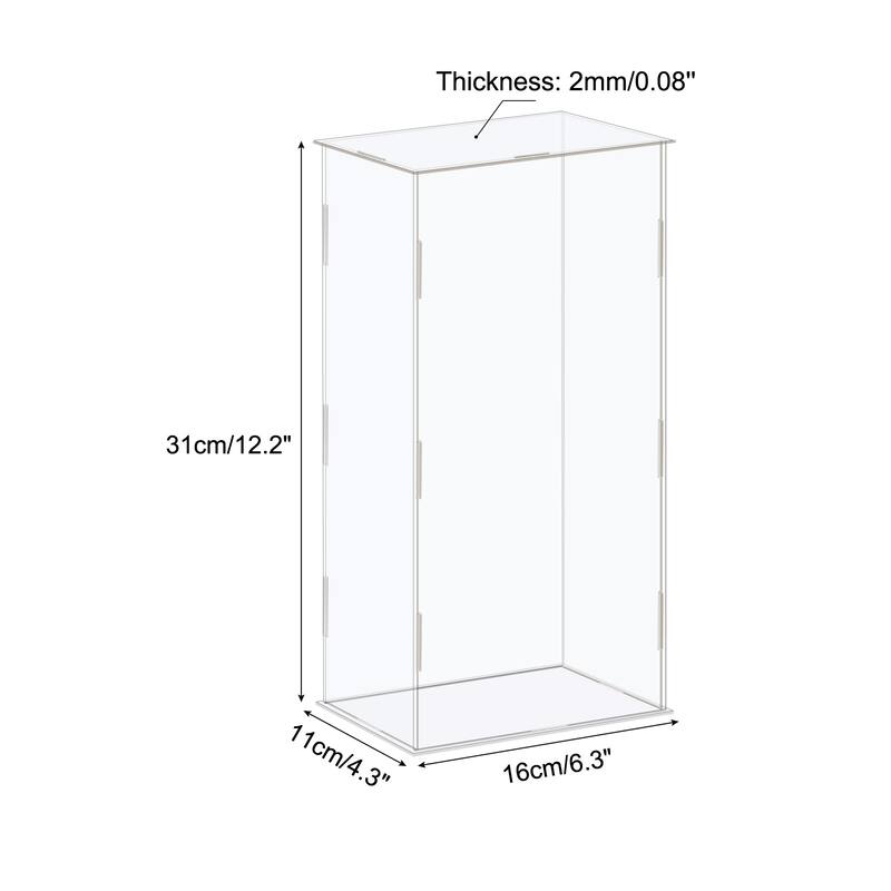 Display Case Box Acrylic Box Transparent Showcase 16x11x31cm for Collectibles