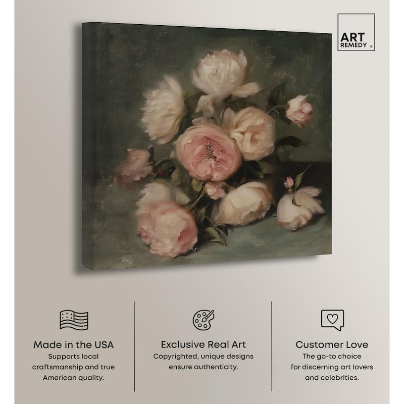 Roses in Shadow I Canvas by Art Remedy, Gallery Wrapped