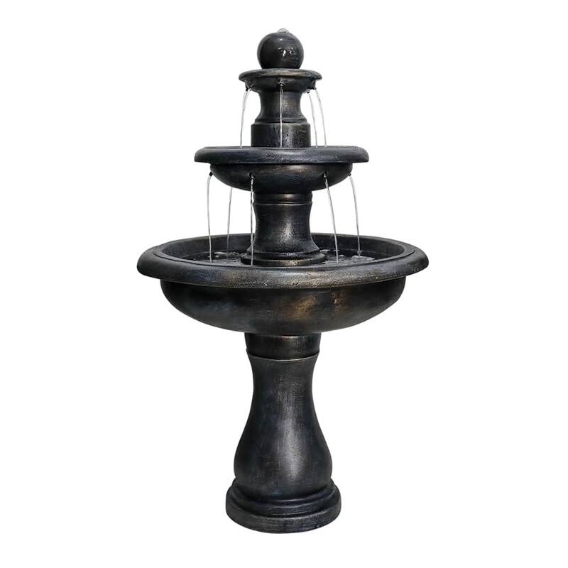 45.2"H 3-Tiers Outdoor Garden Floor Cascading Waterfall