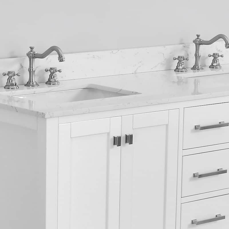 PROOX 60 inch Freestanding Bath Vanity Engineered Countertop and Double Ceramic Sink