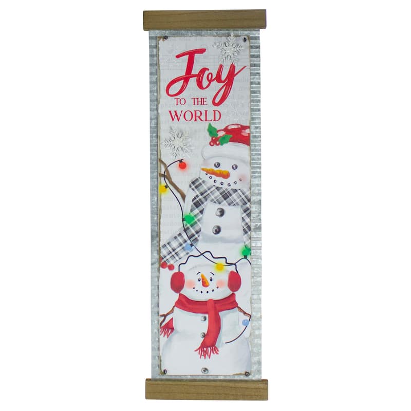 26-Inch Joy to the World Galvanized Christmas Wall Decor - 26"