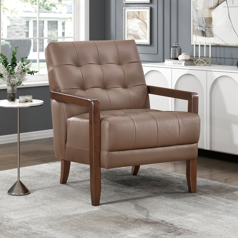 Leland Leather Match Accent Chair