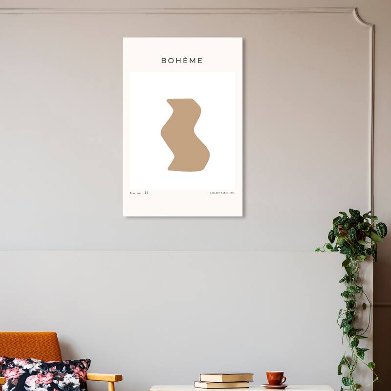 Wynwood Studio Canvas Abstract Boheme Trendy Vase Brown and Tan Modern & Contemporary Wall Art Canvas Print - 30 x 20