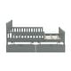preview thumbnail 7 of 24, Full Size Wood Platform Bed with Guardrails on Both Sides and 2 Storage Drawers, Gray