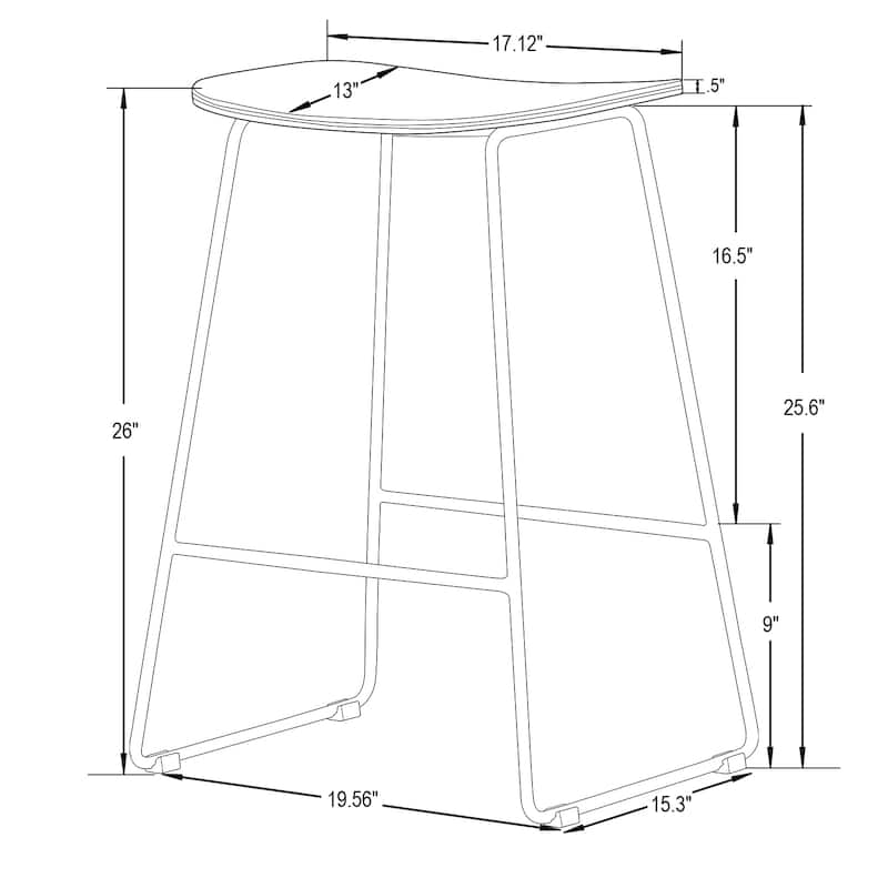 Melrose Modern Wood Saddle Seat Counter Stool by LeisureMod