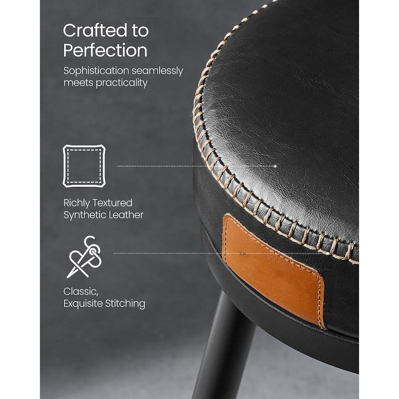 360 Swivel Bar Stools with Backrest and Steel Legs Footrest Perfect for Dining Room Set of 2