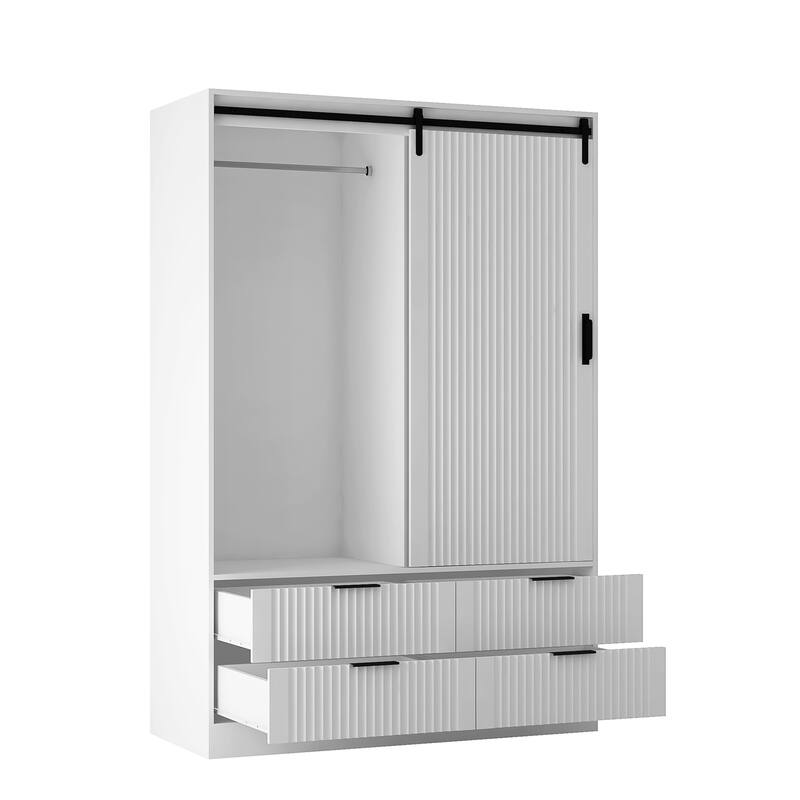 Storage Cabinet with Door Drawers Open Shelves
