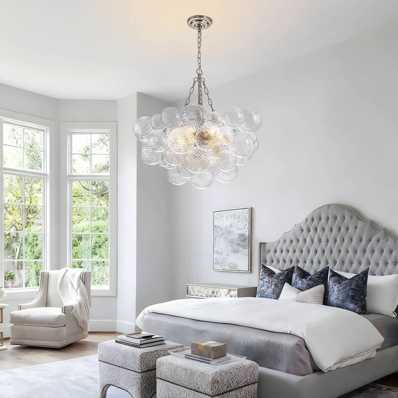 Starsky 6-Light Swirled Bubble Glass Globe chandelier