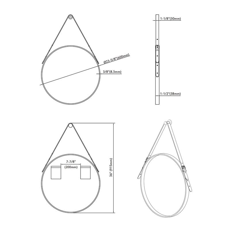 Goodrich 36" High Sling Mirror - Round 24" Diameter