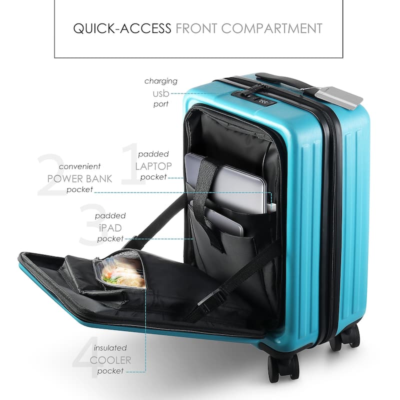 Empyrean Airline Approved Durable Carry-On Luggage 22x14x9 - Lightweight Carry On Suitcase Set with Small Cosmetic Case
