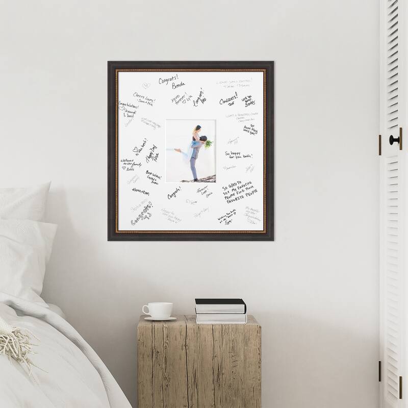 Ashton Signature Mat Picture Frame - Autograph Photo Frame Guest Book Alternative for Weddings, Graduations, or Retirement
