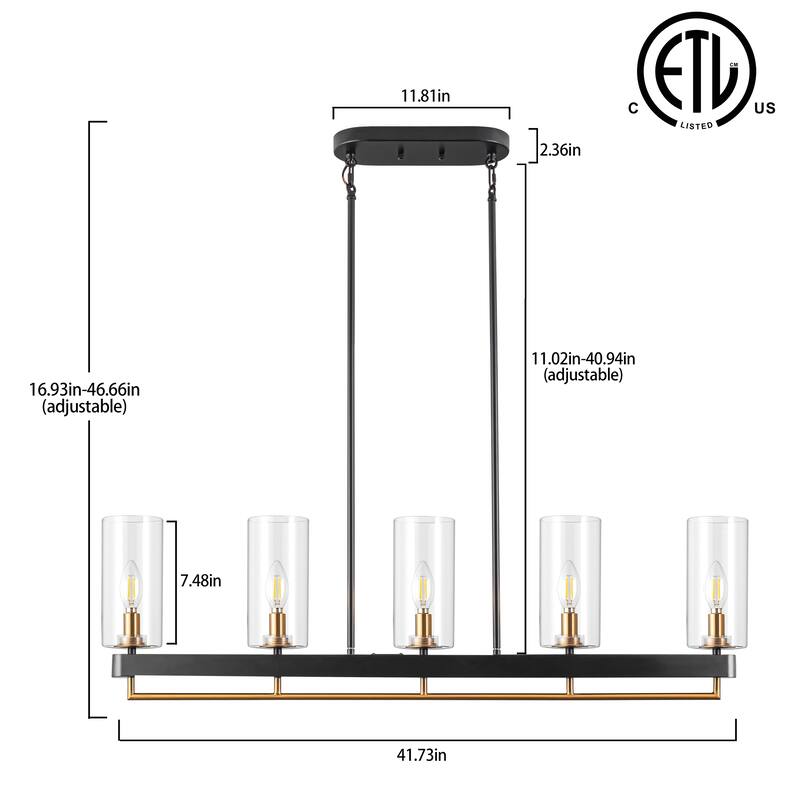 Black Gold Kitchen Pendant Lighting Linear Chandeliers For Dining Room