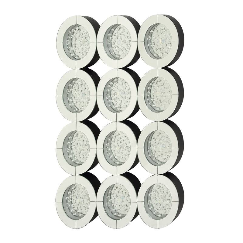Silver Glass Glam Wall Mirror 29 x 39 x 2