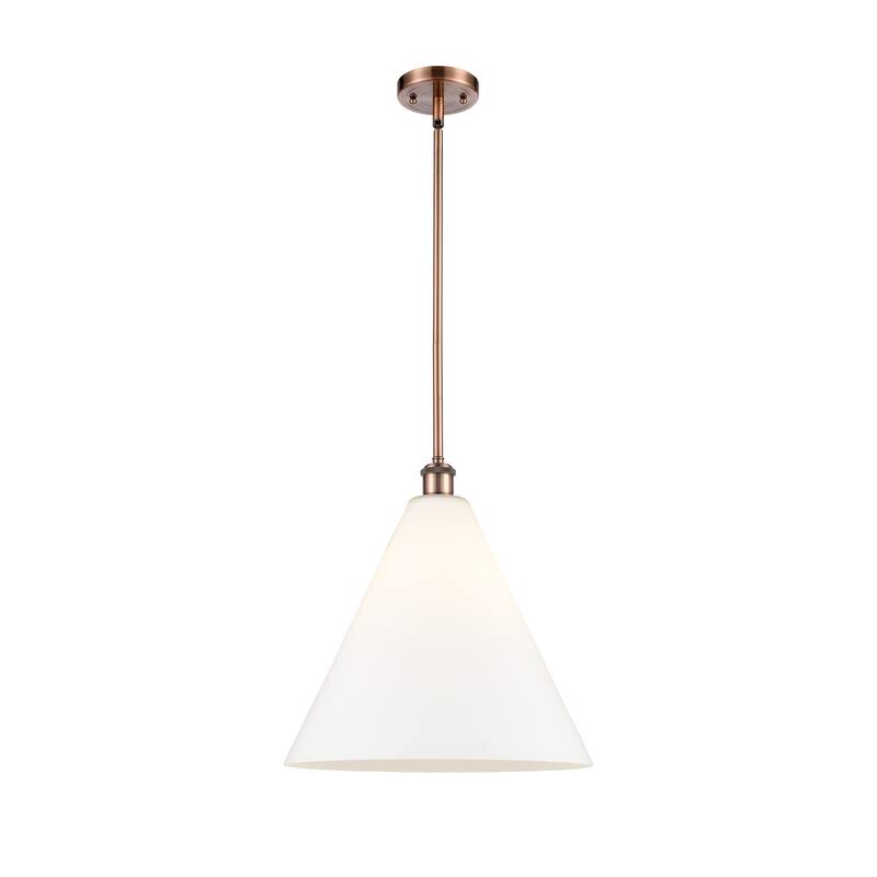 Innovations Lighting Berkshire 1 Light 16" Pendant - Antique Copper/Matte White