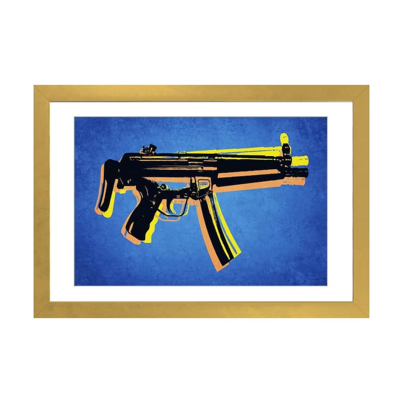 iCanvas "MP5 Sub Machine Gun" by Michael Tompsett - Gold - 16x24x1