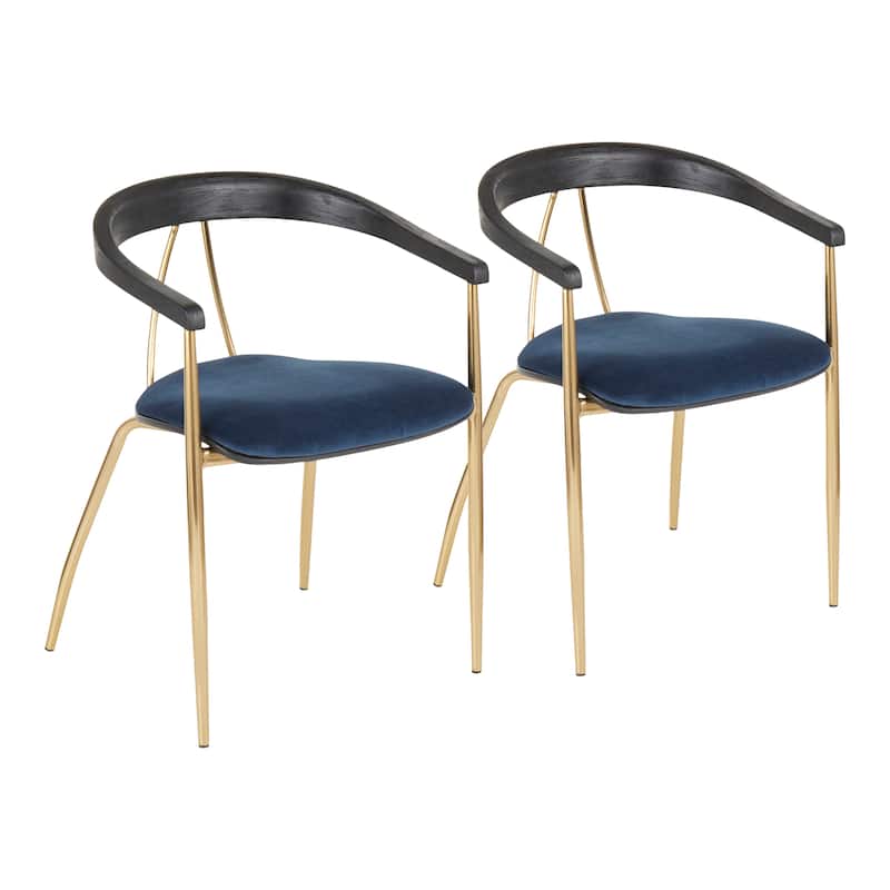 Silver Orchid Engl Velvet Upholstered Dining Chair (Set of 2) - N/A