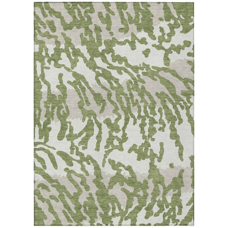 Machine Washable Indoor/ Outdoor Chantille Abstract Animal Print Rug