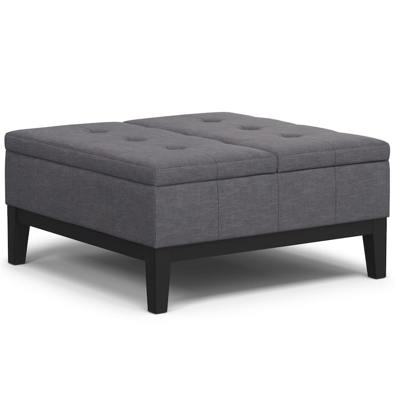 WYNDENHALL Lancaster 36 inch Wide Contemporary Square Storage Ottoman