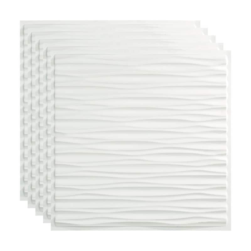 FASÄDE Dunes Decorative Vinyl 2ft x 2ft Lay in Ceiling Panel in Gloss White (5 Pack) - 5 Pack - Gloss White