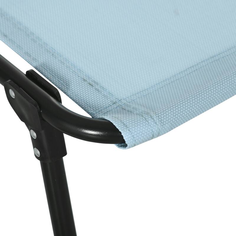 Outdoor Folding Chaise Lounge Chair with Adjustable Backrest and Footrest for Beach Patio Poolside