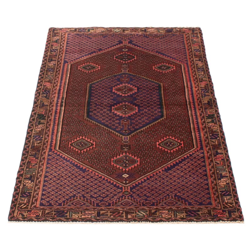 ECARPETGALLERY Hand-knotted Andelz Navy Wool Rug - 3'11 x 6'8