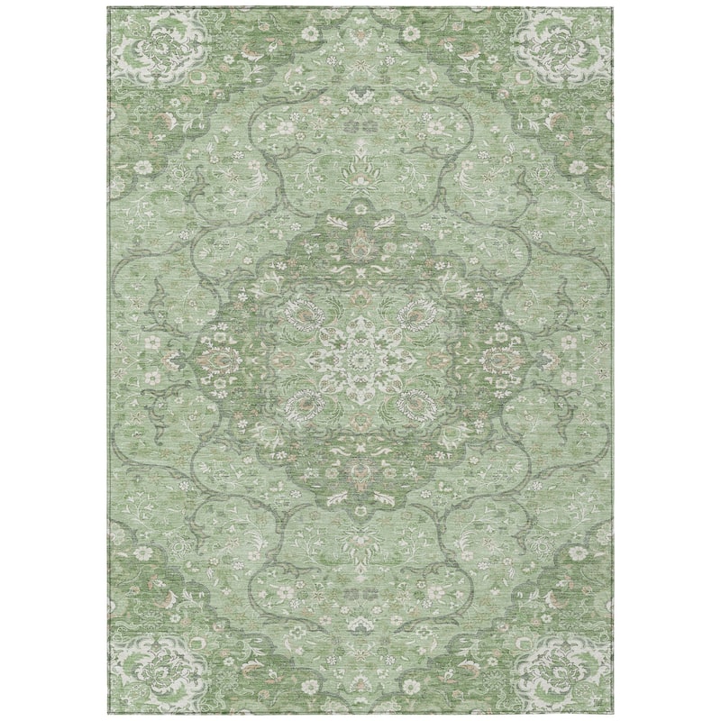 HomeRoots Medallion Traditional Rectangle Outdoor Rug