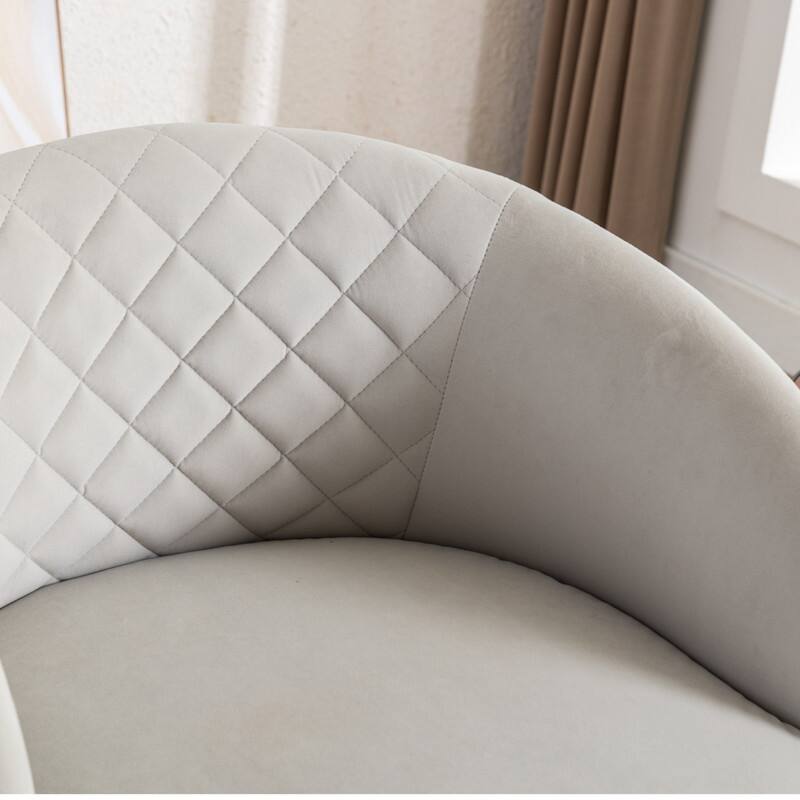 21.06"Seat Width Soft Velvet Fabric Swivel Chair For Living Room