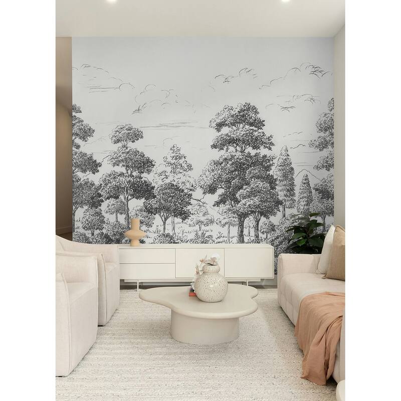 WallPops Scott Living Sylva Black Self Adhesive Mural - N/A