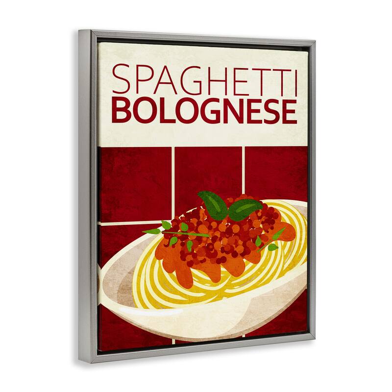 Stupell Spaghetti Classic Kitchen Framed Floater Canvas Wall Art Design By Kim Allen