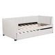 preview thumbnail 6 of 9, Twin Size Velvet Upholstered Daybed with Trundle Bed and Ergonomic Design Backrest, Apartment Livingroom Sofa Bed, Beige