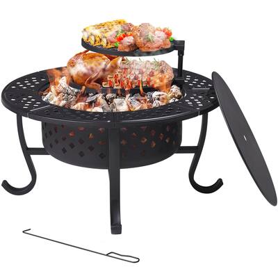 Aoxun 28" Outdoor Wood Burning Fire Pit