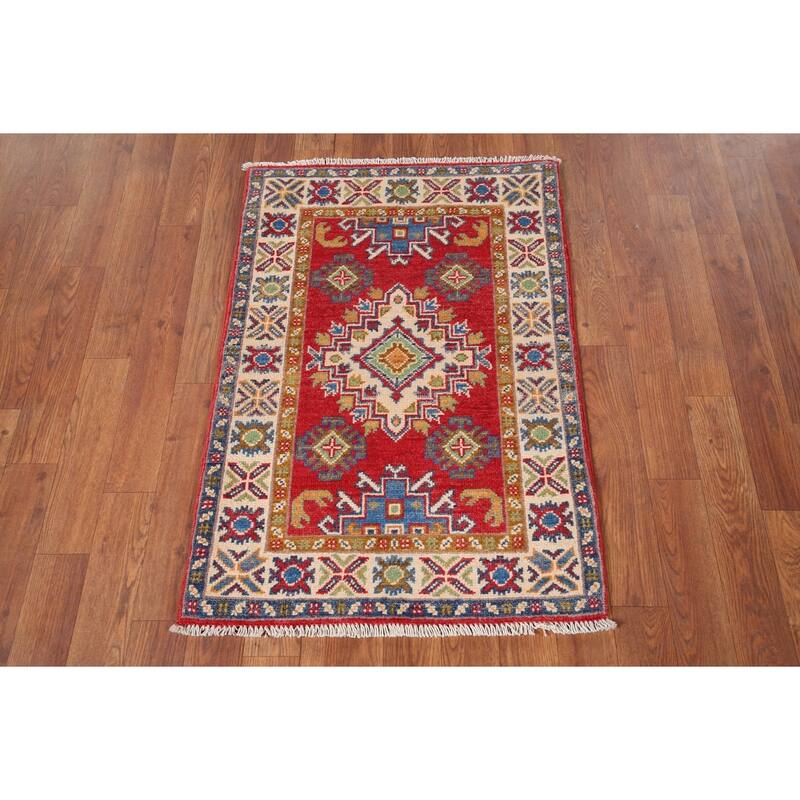 Kazak Oriental Accent Rug Hand-Knotted Traditional Wool Carpet - 2'1" x 3'0"