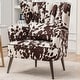 preview thumbnail 56 of 65, HOMYKA Modern Wingback Arm Chair Upholstered Accent Chair Velvet - Cow