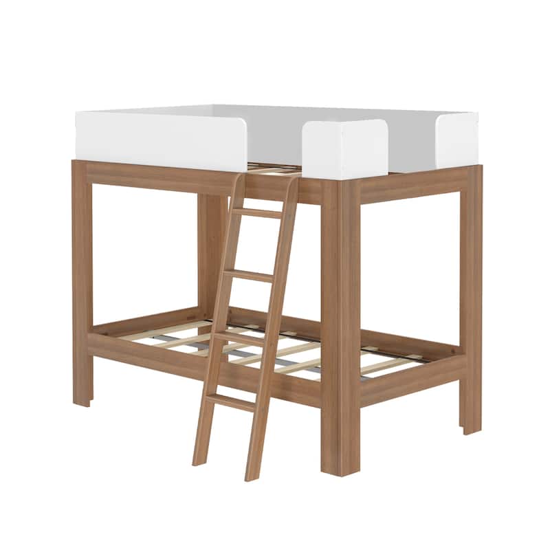 Max and Lily Mid-Century Modern Twin over Twin Bunk Bed