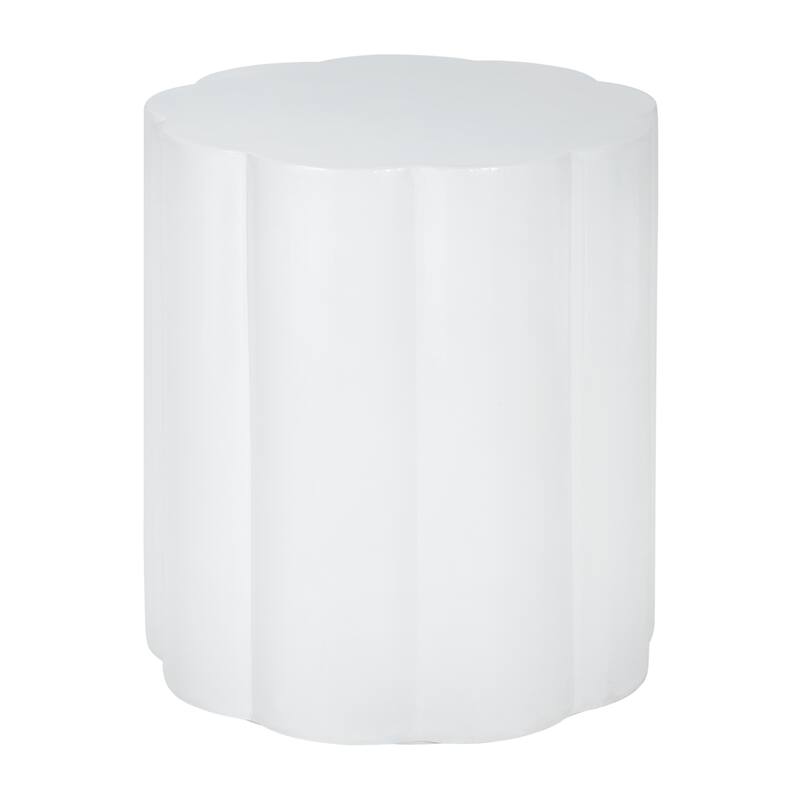 Christopher Knight Home - Calera Modern Outdoor Magnesium Oxide Side Table, Sculptural Cylindrical Design & High Gloss Finish