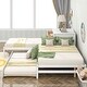 preview thumbnail 21 of 25, Full Size L-shaped Platform Beds with Drawers Linked with Built-in Rectangle Table and Twin Size Trundle.