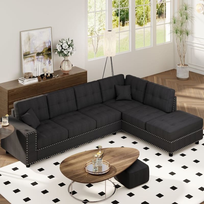 L-Shaped 5-Seat Modular Sectional Sofa