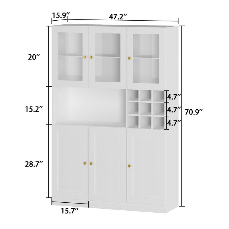 Wine Pantry Storage Acrylic Glass Door Wine Rack 47.2